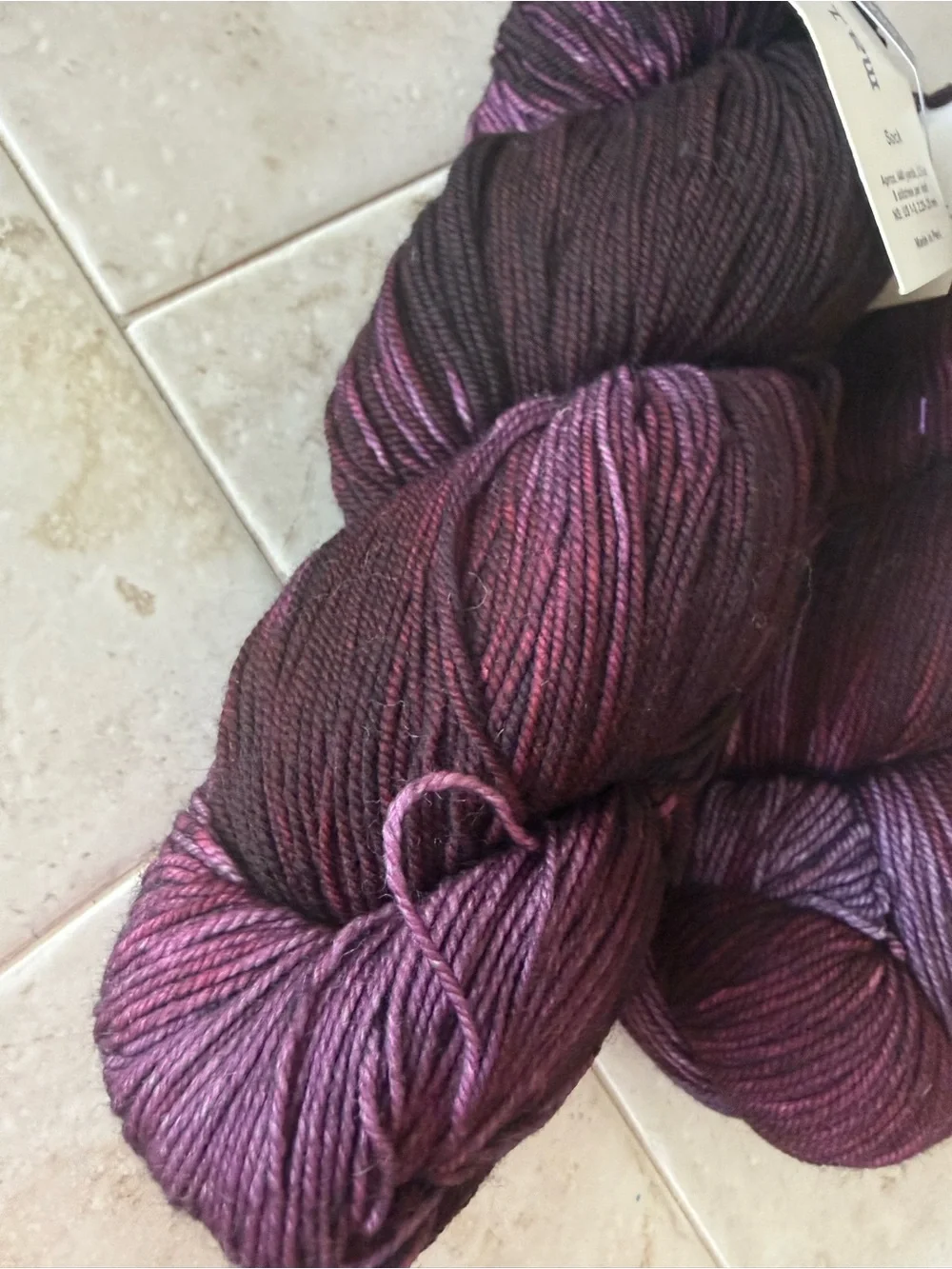 Malabrigo Velvet Grapes Sock Yarn - Deep Purple Blend